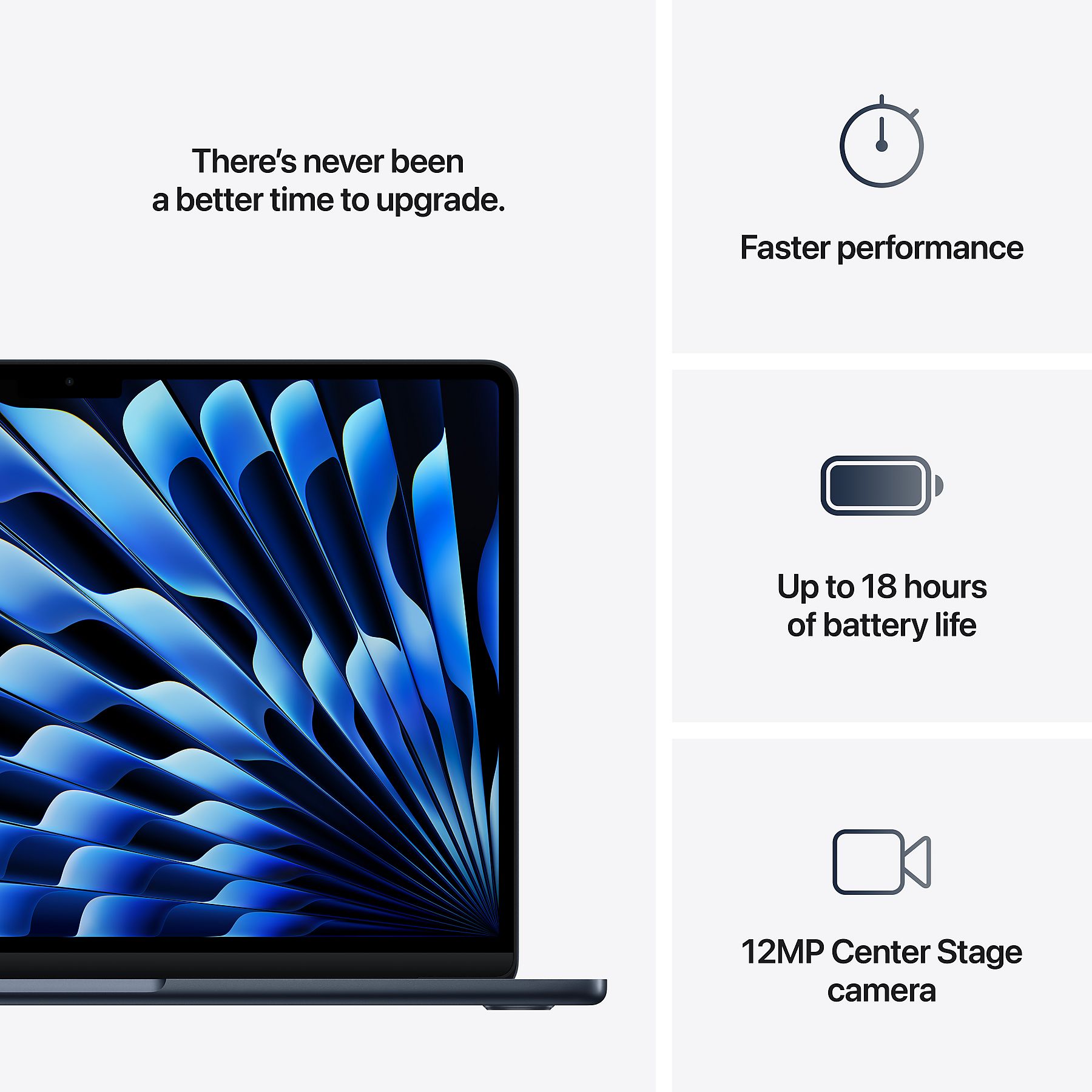 APPLE MacBook Air (2025) M4, Ordinateur portable, avec ecran 13.6 ", Apple M-Series M4 processeur, 16 GB RAM, 256 GB SSD, Apple M4 GPU, Midnight, macOS