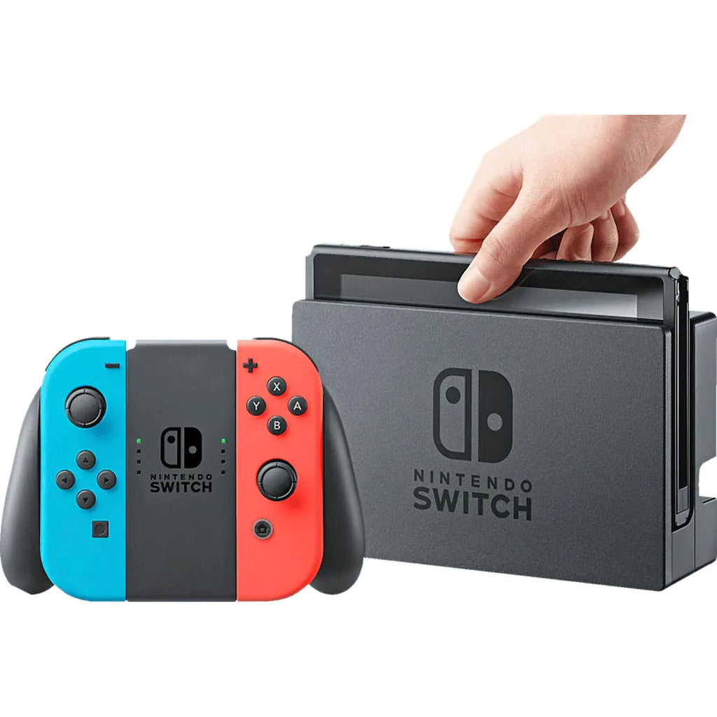 Switch - Console de jeu - Rouge fluo/Bleu fluo